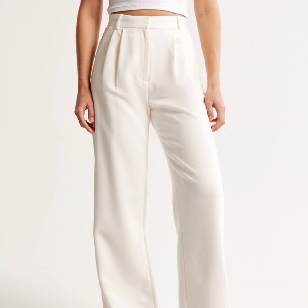 Abercrombie & Fitch Cream Wide Leg Pants